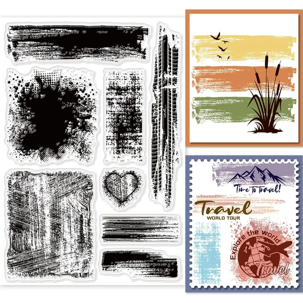 Clear Silicone Stamps For Card Making - 1pc Stain Sfondo Timbri Trasparenti per