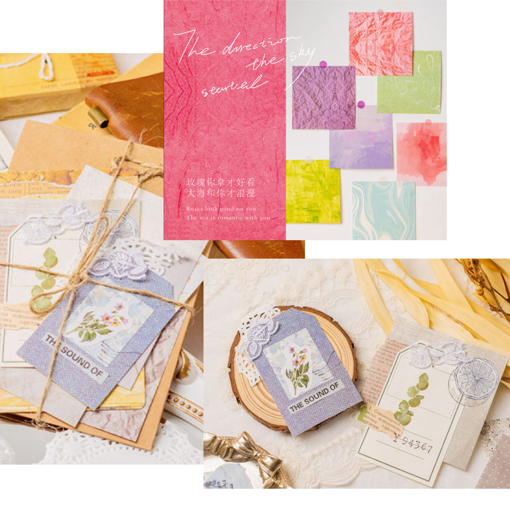 100 pezzi di texture colorata  - Vintage Junk Journal Scrapbooking Paper recensione e prezzo